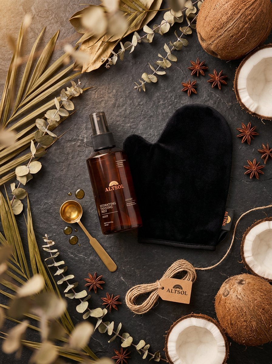ALTSOL Mist and Mitt Bundle portrait flat lay gift set dark stone botanicals